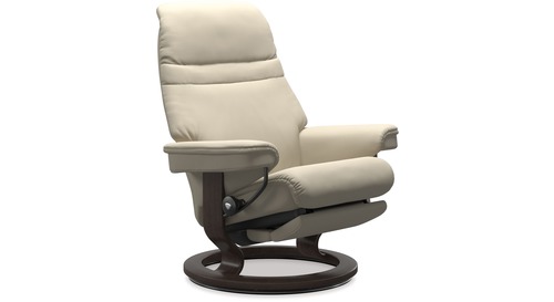 Stressless® Sunrise Leather Recliner - Classic Power Leg & Back - 2 Sizes Available Stressless® Sunrise Leather Recliner - Classic Power Leg & Back - 2 Sizes Available